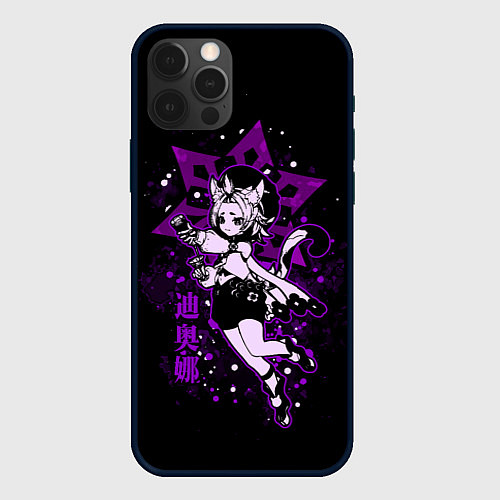 Чехол iPhone 12 Pro Max GENSHIN IMPACT, ДИОНА / 3D-Черный – фото 1