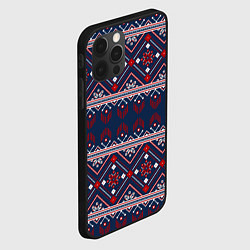 Чехол для iPhone 12 Pro Max Русские народные узоры, цвет: 3D-черный — фото 2