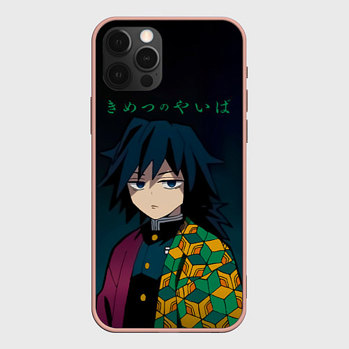 Чехол iPhone 12 Pro Max Гию Томиока Kimetsu no Yaiba / 3D-Светло-розовый – фото 1