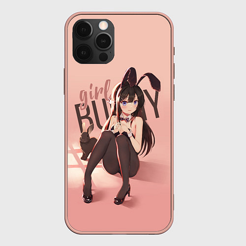 Чехол iPhone 12 Pro Max Bunny Girl / 3D-Светло-розовый – фото 1