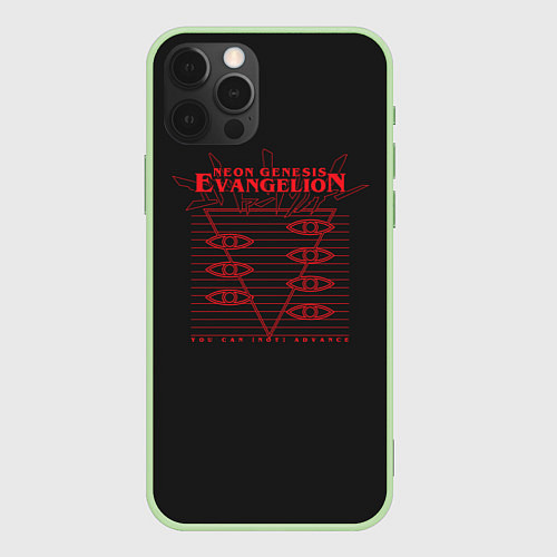 Чехол iPhone 12 Pro Max Evangelion Neon Genesis / 3D-Салатовый – фото 1