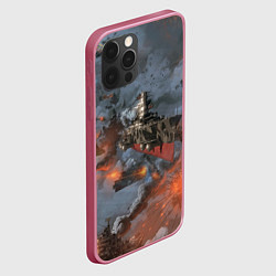 Чехол для iPhone 12 Pro Max Стимпанк бой Steampunk Ship Z, цвет: 3D-малиновый — фото 2