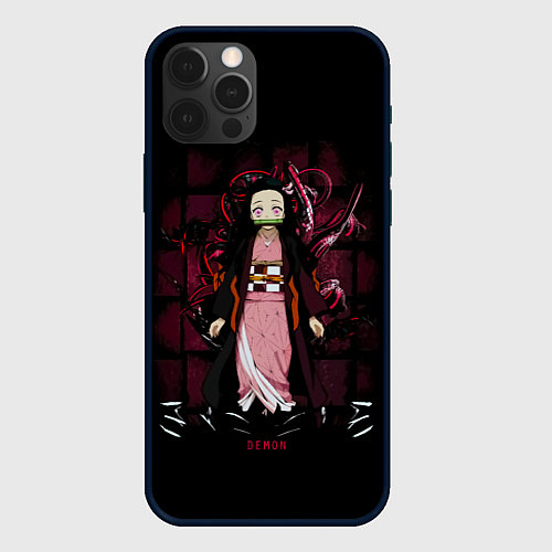 Чехол iPhone 12 Pro Max Nezuko Kamado Kimetsu no Yaiba / 3D-Черный – фото 1