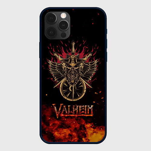 Чехол iPhone 12 Pro Max Valheim символ черепа / 3D-Черный – фото 1