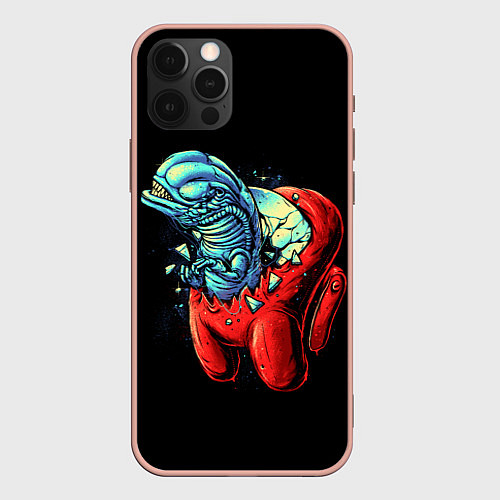 Чехол iPhone 12 Pro Max Among Us Aliens / 3D-Светло-розовый – фото 1