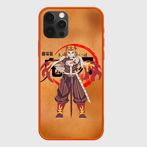 Чехол iPhone 12 Pro Max Кёджуро Ренгоку Kimetsu no Yaiba / 3D-Красный – фото 1