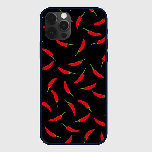 Чехол iPhone 12 Pro Max Chili peppers / 3D-Черный – фото 1