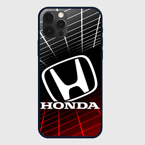 Чехол iPhone 12 Pro Max HONDA ХОНДА СЕТКА / 3D-Черный – фото 1