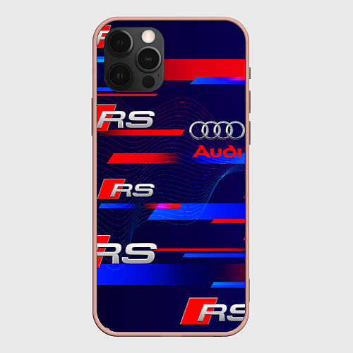 Чехол iPhone 12 Pro Max AUDI RS SPORT АУДИ РС СПОРТ / 3D-Светло-розовый – фото 1