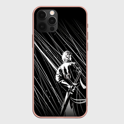 Чехол iPhone 12 Pro Max Вирджил под дождём / 3D-Светло-розовый – фото 1