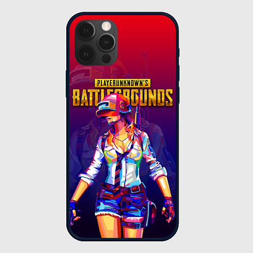 Чехол iPhone 12 Pro Max PUBG GIRL ПАБГ ДЕВУШКА / 3D-Черный – фото 1