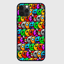 Чехол для iPhone 12 Pro Max Geometry Dash: Pattern Z, цвет: 3D-черный