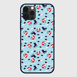 Чехол для iPhone 12 Pro Max Hockey Pattern, цвет: 3D-черный