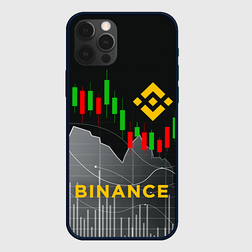 Чехол iPhone 12 Pro Max BINANCE БИНАНС ГРАФИК / 3D-Черный – фото 1