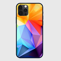 Чехол для iPhone 12 Pro Max Радужная геометрия, цвет: 3D-черный