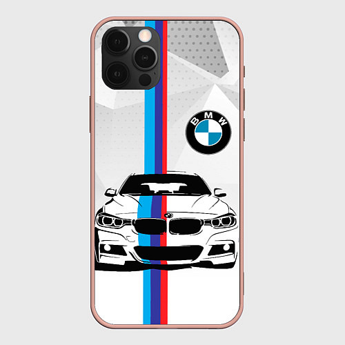 Чехол iPhone 12 Pro Max BMW БМВ M PERFORMANCE / 3D-Светло-розовый – фото 1