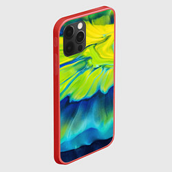 Чехол для iPhone 12 Pro Max Разводы яркой краски, цвет: 3D-красный — фото 2