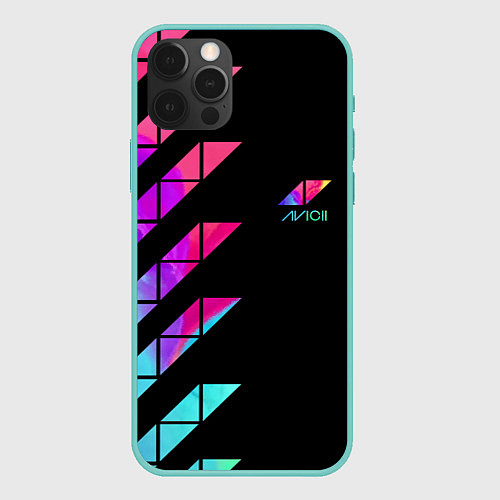 Чехол iPhone 12 Pro Max AVICII RAIBOW / 3D-Мятный – фото 1