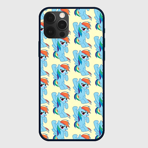 Чехол iPhone 12 Pro Max Rainbow Dash / 3D-Черный – фото 1