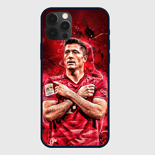 Чехол iPhone 12 Pro Max Левандовски Lewandowski 9 / 3D-Черный – фото 1