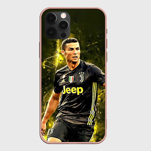 Чехол iPhone 12 Pro Max Cristiano Ronaldo Juventus / 3D-Светло-розовый – фото 1