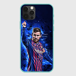 Чехол для iPhone 12 Pro Max Lionel Messi Barcelona 10, цвет: 3D-мятный