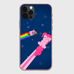 Чехол для iPhone 12 Pro Max Nyan cat x Pony, цвет: 3D-светло-розовый