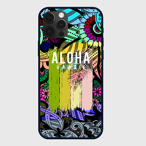 Чехол iPhone 12 Pro Max АЛОХА ГАВАЙИ ALOHA HAWAII / 3D-Черный – фото 1