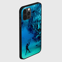 Чехол для iPhone 12 Pro Max Фото дайвинг, цвет: 3D-черный — фото 2