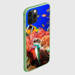 Чехол для iPhone 12 Pro Max Морская черепаха, цвет: 3D-салатовый — фото 2