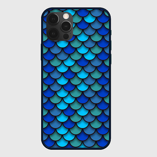 Чехол iPhone 12 Pro Max Чешуя рыбы / 3D-Черный – фото 1