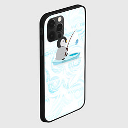Чехол для iPhone 12 Pro Max Пингвин рыбачит, цвет: 3D-черный — фото 2