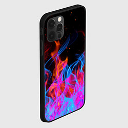 Чехол для iPhone 12 Pro Max ТРИ ОГНЯ FIRE СИНИЙ ОГОНЬ, цвет: 3D-черный — фото 2