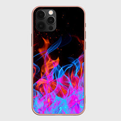 Чехол для iPhone 12 Pro Max ТРИ ОГНЯ FIRE СИНИЙ ОГОНЬ, цвет: 3D-светло-розовый