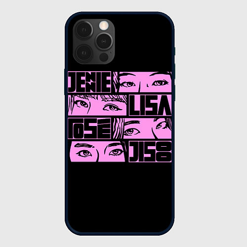 Чехол iPhone 12 Pro Max Black pink eyes / 3D-Черный – фото 1