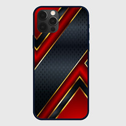 Чехол iPhone 12 Pro Max Black & Red 3D