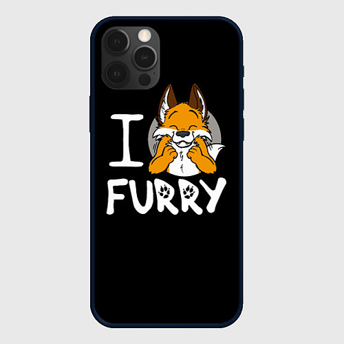 Чехол iPhone 12 Pro Max I love furry / 3D-Черный – фото 1