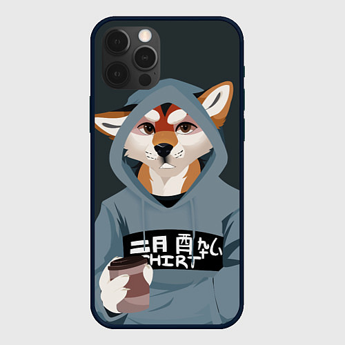 Чехол iPhone 12 Pro Max Furry fox / 3D-Черный – фото 1