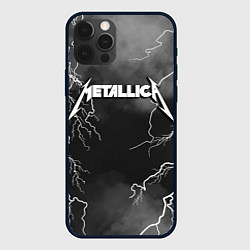 Чехол для iPhone 12 Pro Max METALLICA РАЗРЯД МОЛНИИ, цвет: 3D-черный