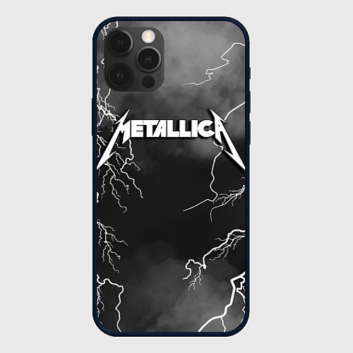 Чехол iPhone 12 Pro Max METALLICA РАЗРЯД МОЛНИИ / 3D-Черный – фото 1