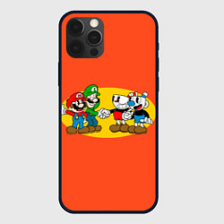 Чехол для iPhone 12 Pro Max CupHead x Mario, цвет: 3D-черный
