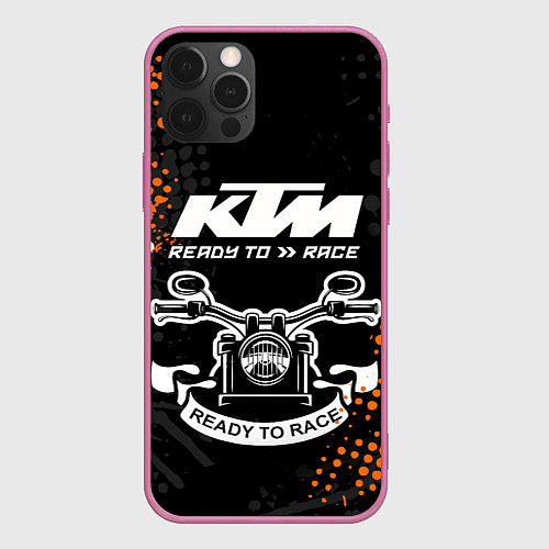 Чехол iPhone 12 Pro Max KTM MOTORCYCLES КТМ МОТОЦИКЛЫ / 3D-Малиновый – фото 1