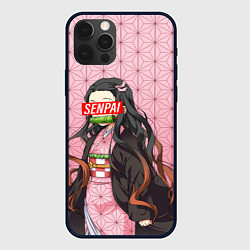 Чехол iPhone 12 Pro Max SENPAI NEZUKO НЕЗУКО ПАТТЕРН