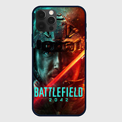 Чехол для iPhone 12 Pro Max Battlefield 2042 Soldier face, цвет: 3D-черный