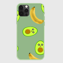 Чехол для iPhone 12 Pro Max Банан и Авокадо, цвет: 3D-салатовый