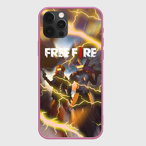 Чехол iPhone 12 Pro Max FREEFIRE ФРИФАЕР Z / 3D-Малиновый – фото 1