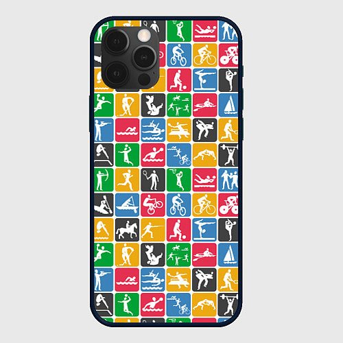 Чехол iPhone 12 Pro Max СПОРТ / 3D-Черный – фото 1