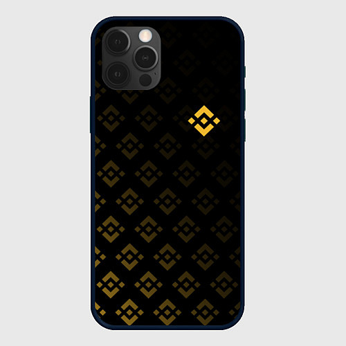 Чехол iPhone 12 Pro Max BINANCE БИНАНС ПАТТЕРН / 3D-Черный – фото 1