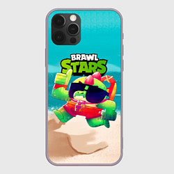 Чехол для iPhone 12 Pro Max Базз Buzz Brawl Stars пляж, цвет: 3D-серый