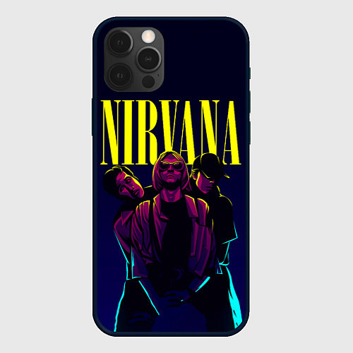 Чехол iPhone 12 Pro Max Nirvana Neon / 3D-Черный – фото 1